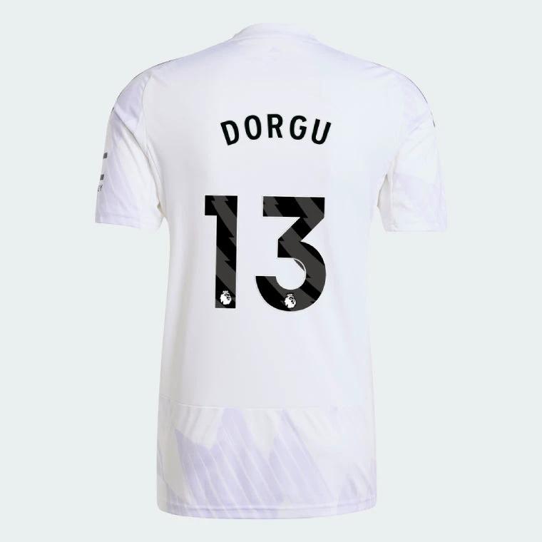 Manchester United 2025-26 Away DORGU 13 Match Jersey – White by Soccer Jersey