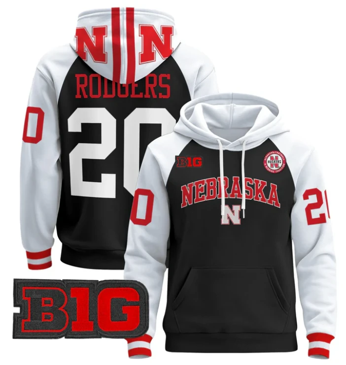 Men's Johnny Rodgers Hoodie #20 Nebraska Cornhuskers 2024 Pullover by Hoodie Pullover