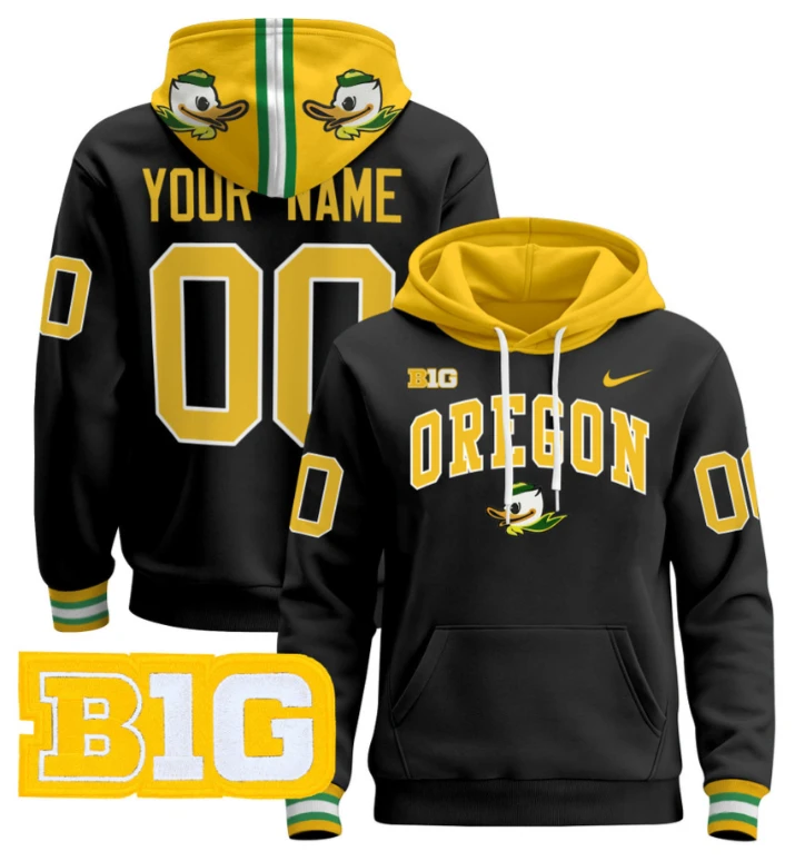 Men's Custom Oregon Ducks Hoodie 2024 Pullover V4 by Hoodie Pullover