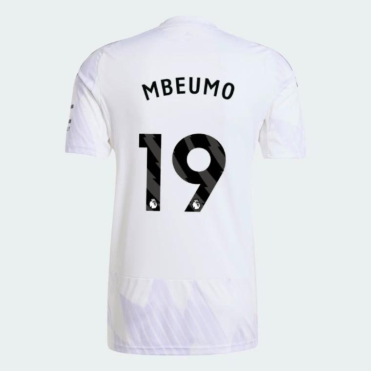Manchester United 2025-26 Away MBEUMO 19 Match Jersey – White by Soccer Jersey