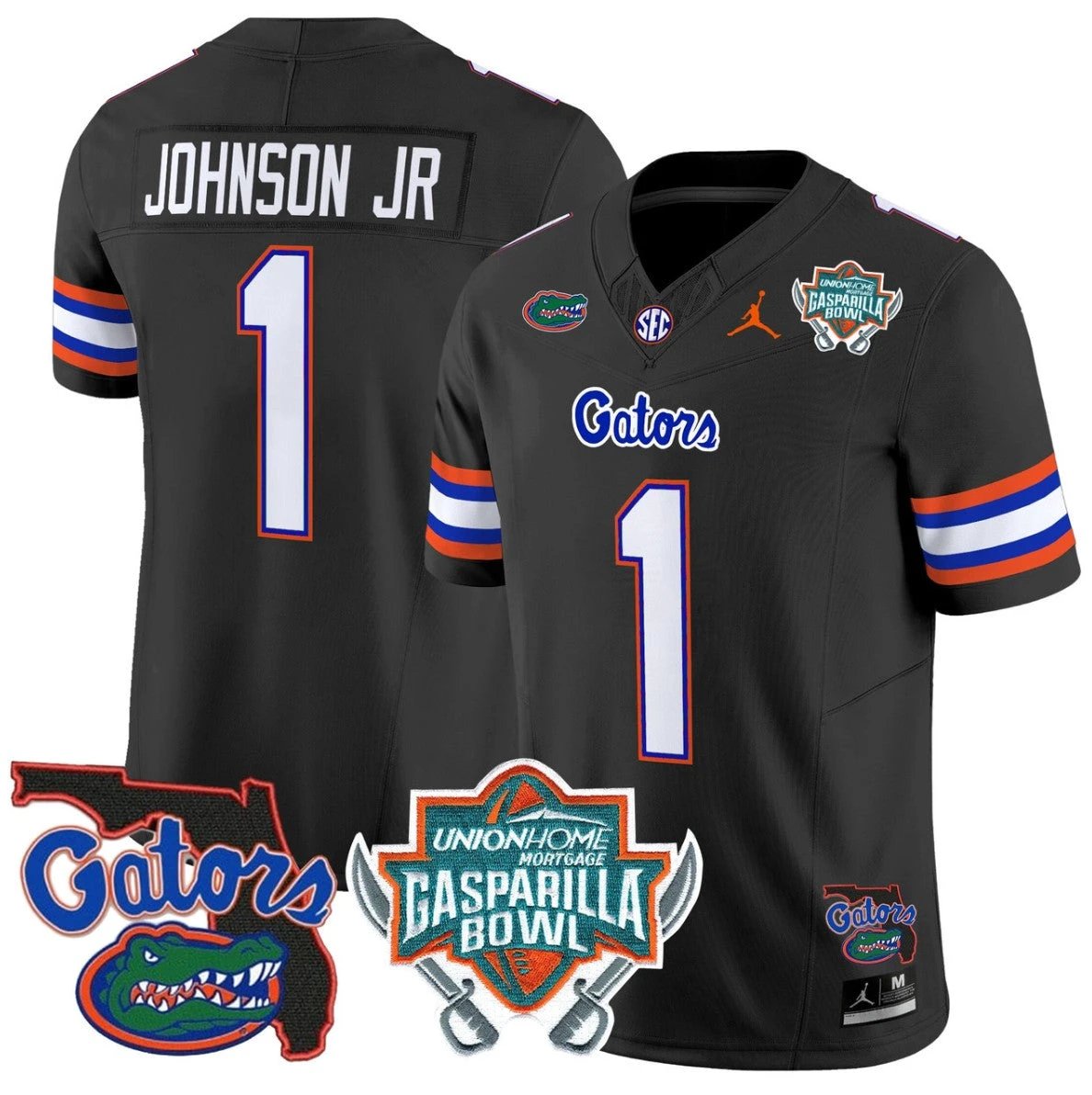 Montrell Johnson Jr Jersey #1 Florida Gators 2025 Gasparilla Bowl Patch Black by My Store