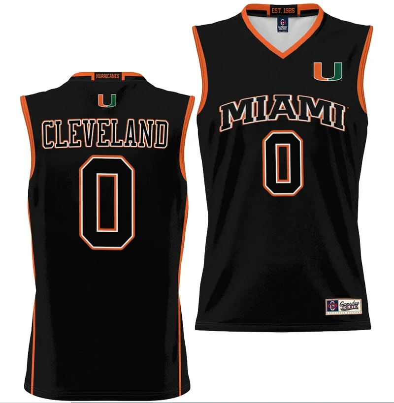 Matthew Cleveland Jersey #0 Miami Hurricanes NIL College Basketball Lightweight Black by My store basketball