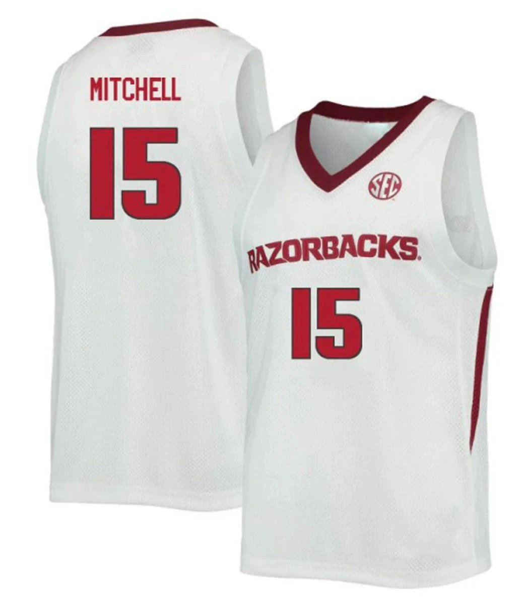 Makhi Mitchell Jersey Arkansas Razorbacks College Basketball 100 Season #15 by My store basketball