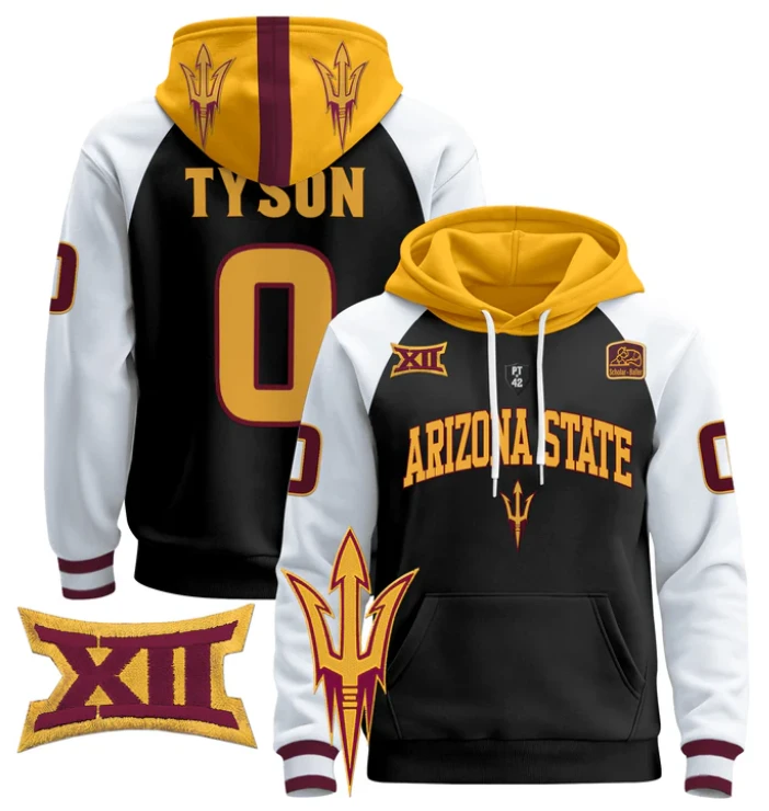 Jordyn Tyson Hoodie #0 Arizona State Sun Devils Pullover by Hoodie Pullover
