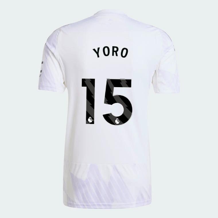 Manchester United 2025-26 Away YORO 15 Match Jersey – White by Soccer Jersey