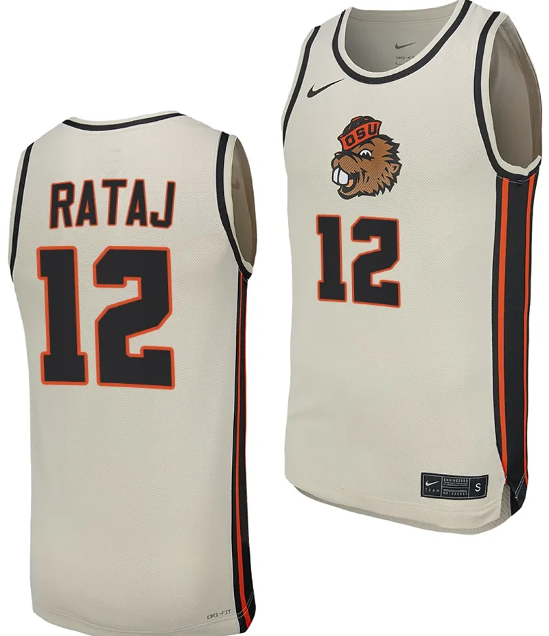 Michael Rataj Jersey #12 Oregon State Beavers College Basketball Replica uniform White by My store basketball