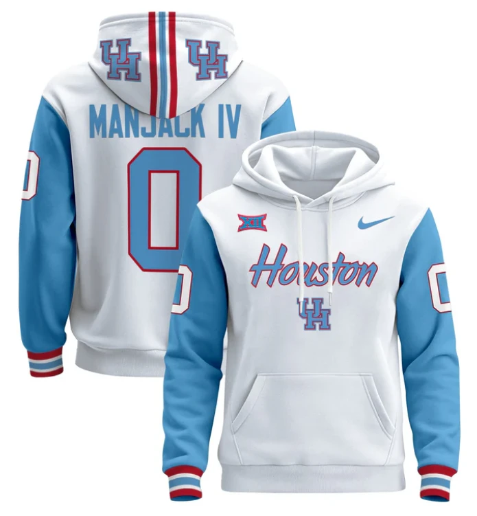Manjack IV Hoodie #0 Houston Cougars 2024 Pullover Stitched by Hoodie Pullover