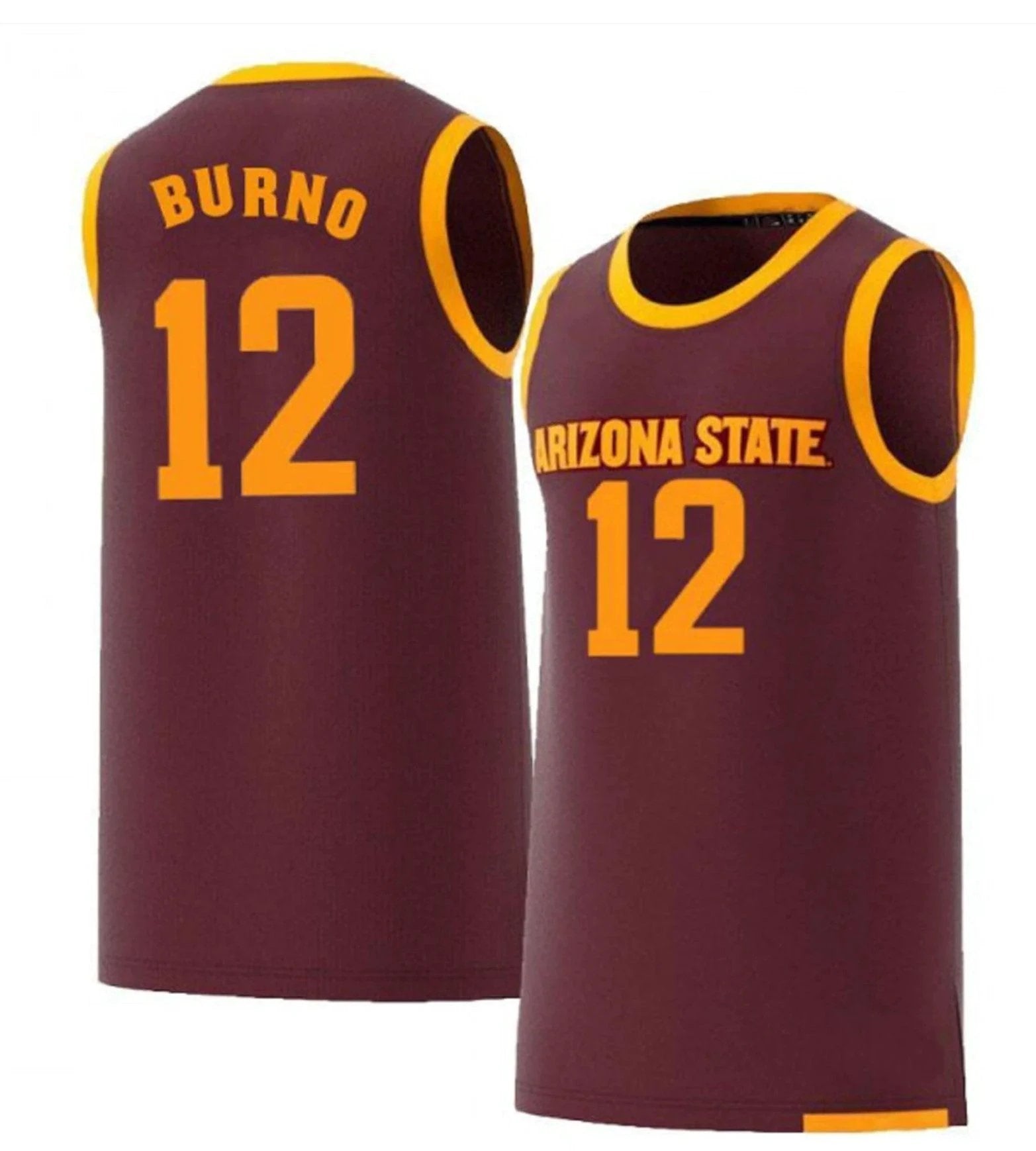 Micah Burno Jersey Arizona State Sun Devils College Basketball #12 by My store basketball