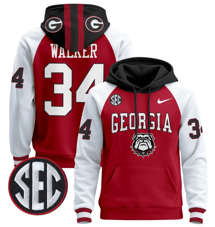 Men's Herschel Walker Hoodie #34 Georgia Bulldogs 2024 Pullover V2 by Hoodie Pullover