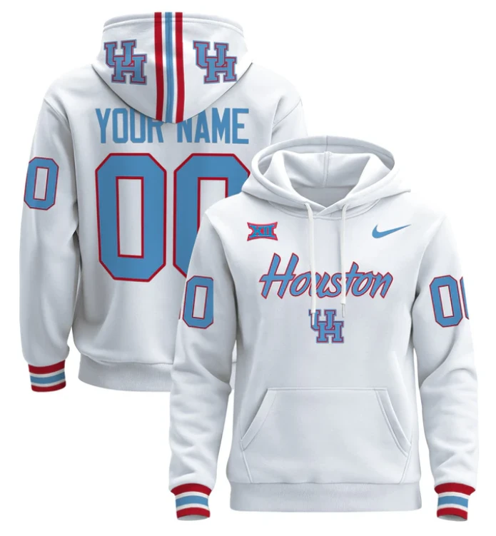 Custom Houston Cougars Hoodie Name, Number 2024 Pullover by Hoodie Pullover