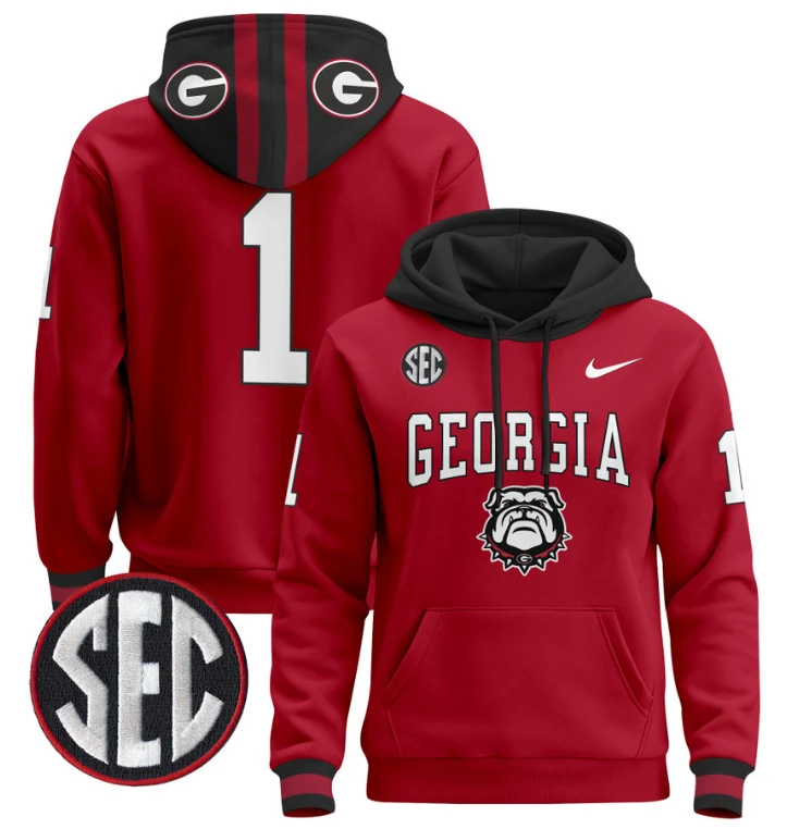 Men's The Hoodie Team #1 Georgia Bulldogs 2024 Pullover V2 by Hoodie Pullover
