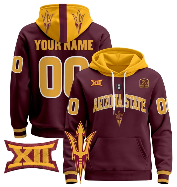Custom Arizona State Sun Devils Hoodie Pullover 2024 V2 by Hoodie Pullover