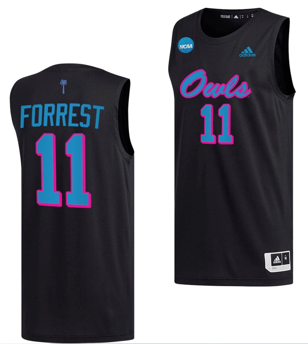 Michael Forrest Jersey FAU Owls College Basketball 2023 NCAA March Madness Black #11 by My store basketball