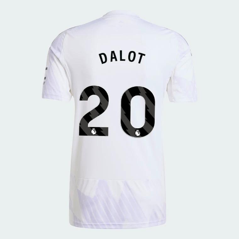 Manchester United 2025-26 Away DALOT 20 Match Jersey – White by Soccer Jersey