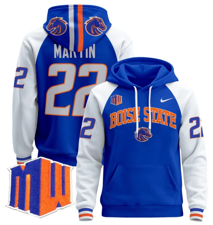Doug Martin Hoodie #22 Boise State Broncos Pullover V3 by Hoodie Pullover