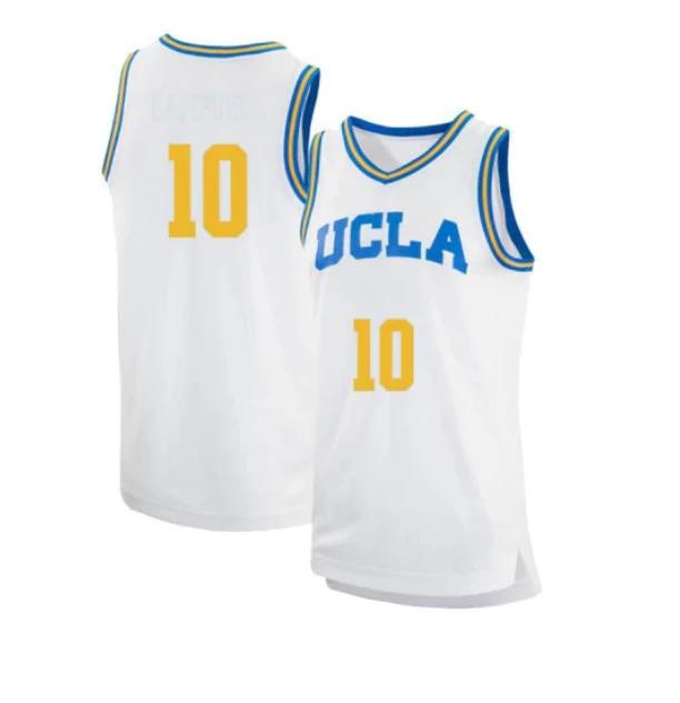 Men's #10 Tyger Campbell Jersey UCLA Bruins College Basketball Jerseys White by My store basketball