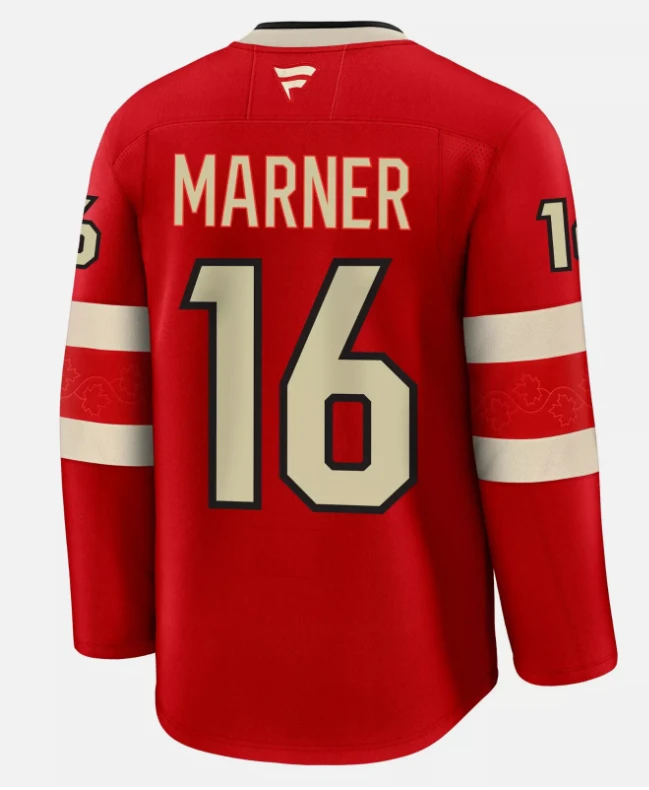 Men's Mitch Marner Jersey #16 Red 2025 4 Nations Face-Off Stitched by Hockey David