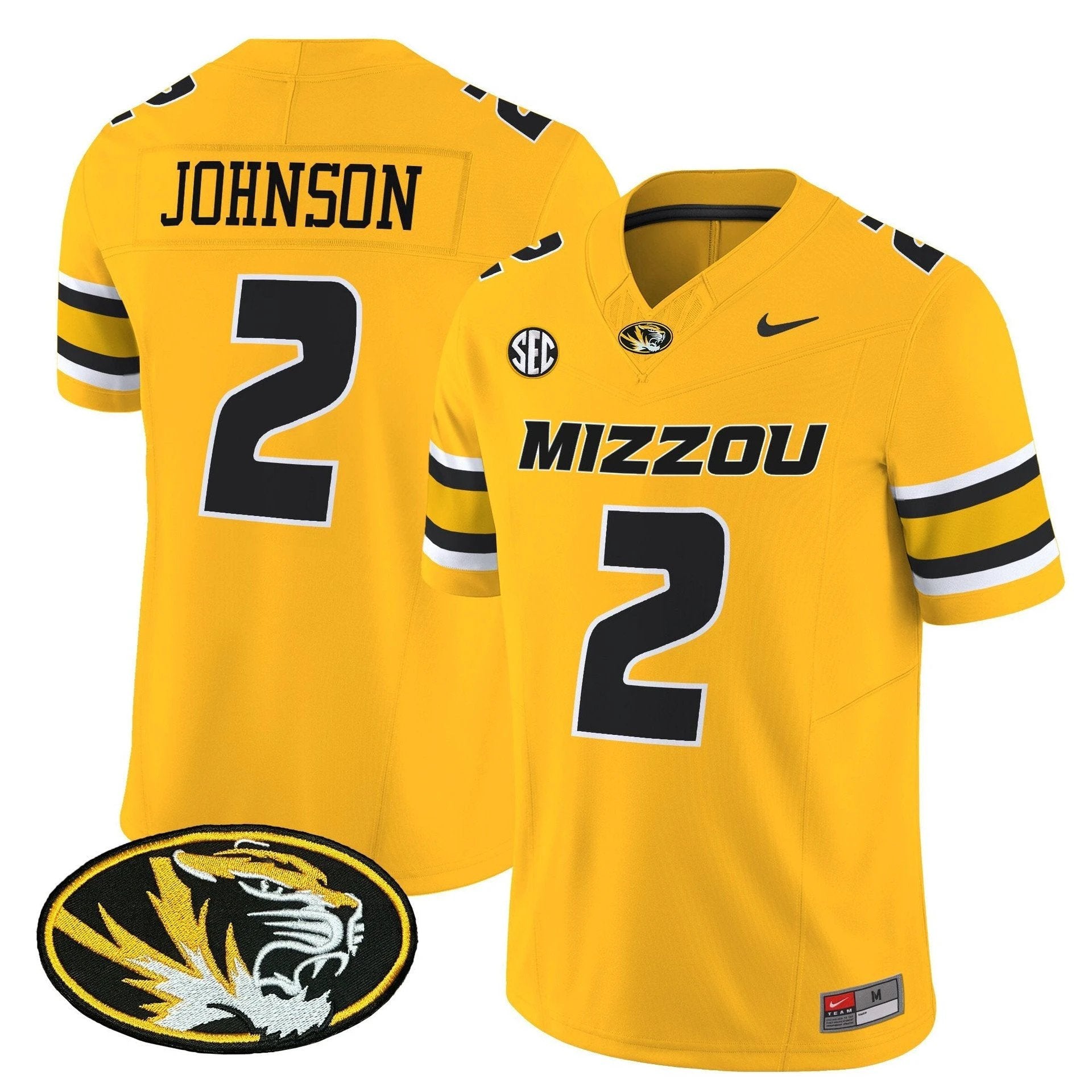 Marquis Johnson Jersey #2 Missouri Tigers 2025 Vapor Limited Stitched Gold by My Store