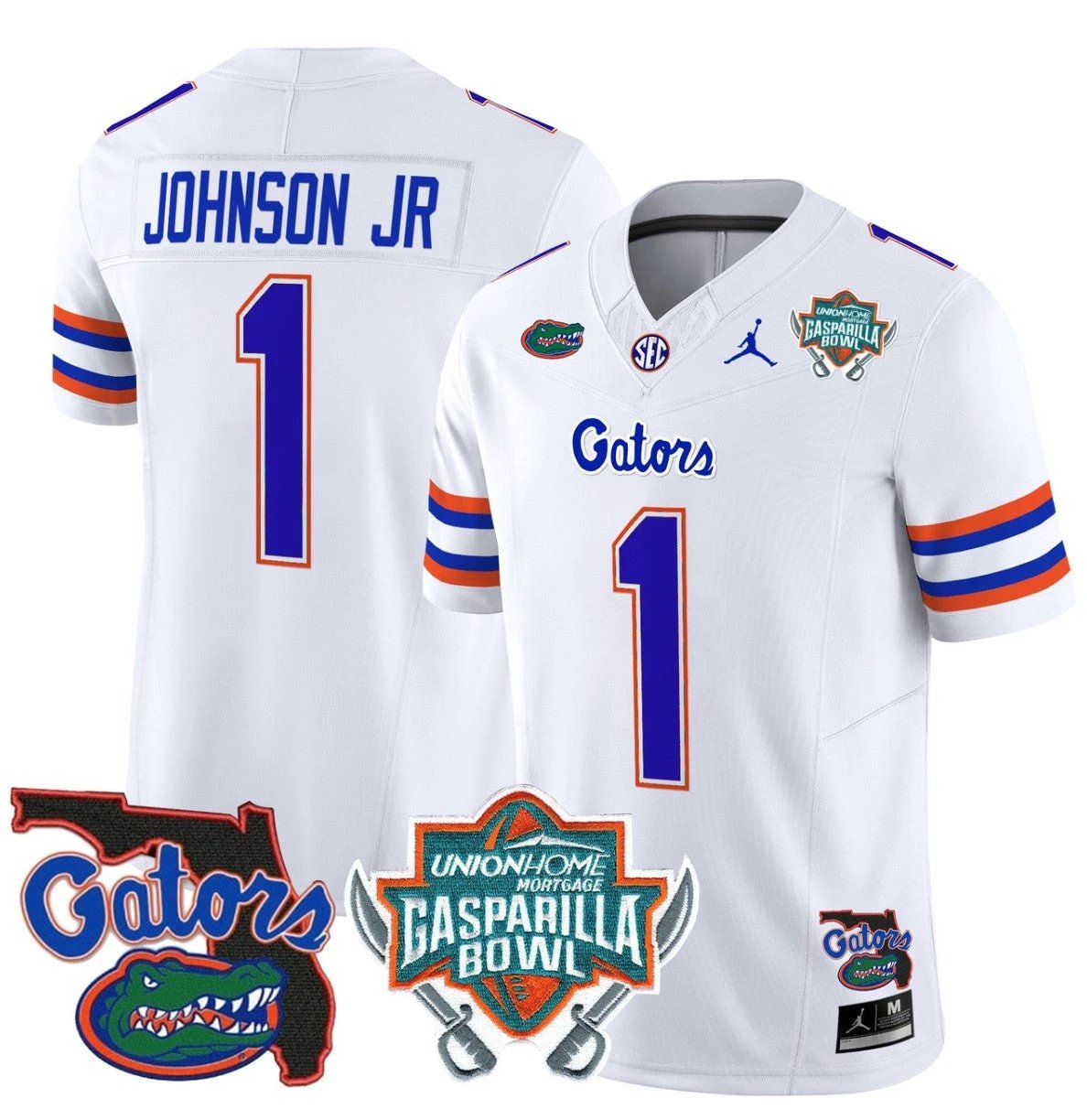Montrell Johnson Jr Jersey #1 Florida Gators 2025 Gasparilla Bowl Patch White by My Store