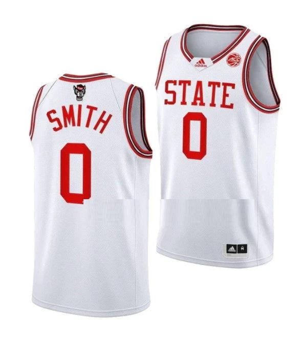 Men's #0 Terquavion Smith Jersey NC State Wolfpack College Basketball Jerseys White by My store basketball