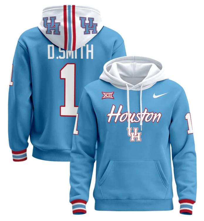 Donovan Smith Hoodie #1 Houston Cougars 2024 Pullover Stitched by Hoodie Pullover