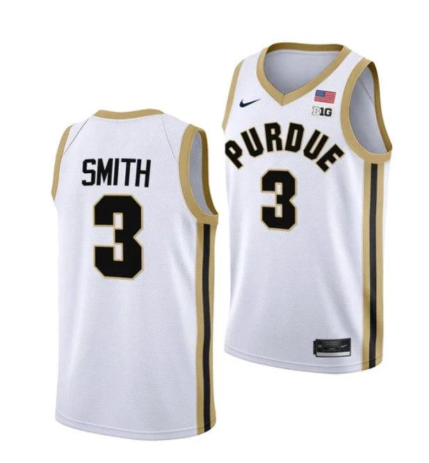 Men's #3 Braden Smith Jersey Purdue Boilermakers College Basketball Jerseys White by My store basketball