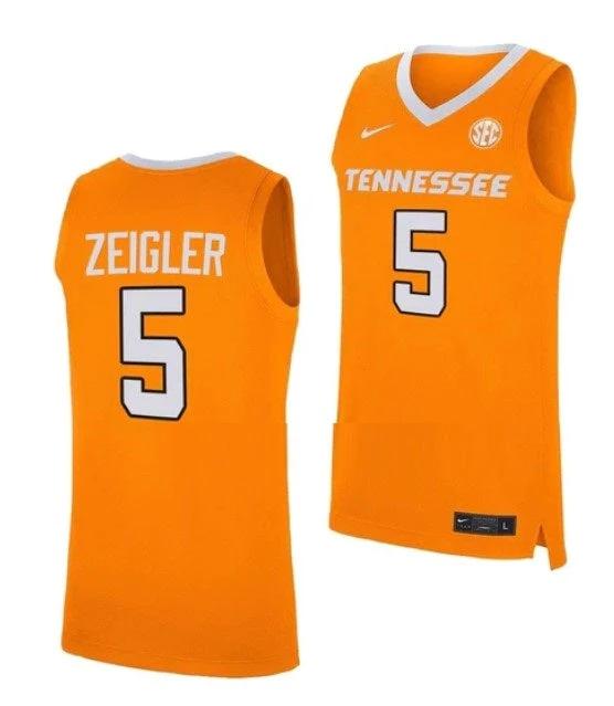 Men's #5 Zakai Zeigler Jersey Tennessee Volunteers College Basketball Jerseys Orange by My store basketball