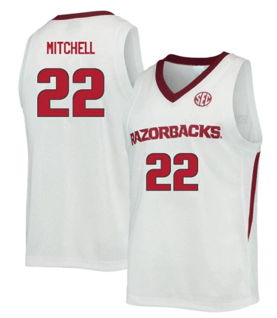 Makhel Mitchell Jersey Arkansas Razorbacks College Basketball 100 Season #22 by My store basketball