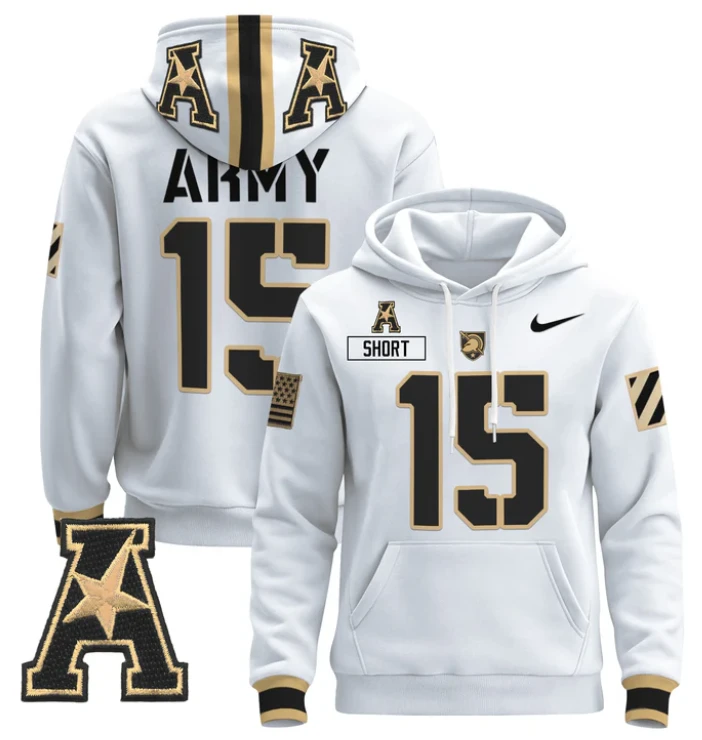Men's Noah Short Hoodie #15 Army Black Knights Pullover 2024 Stitched by Hoodie Pullover