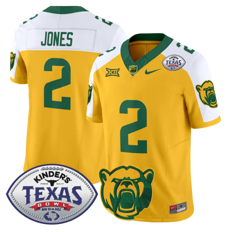 Matt Jones Jersey #2 Baylor Bears 2024 Texas Bowl Football Stitched Gold Alternate by My Store