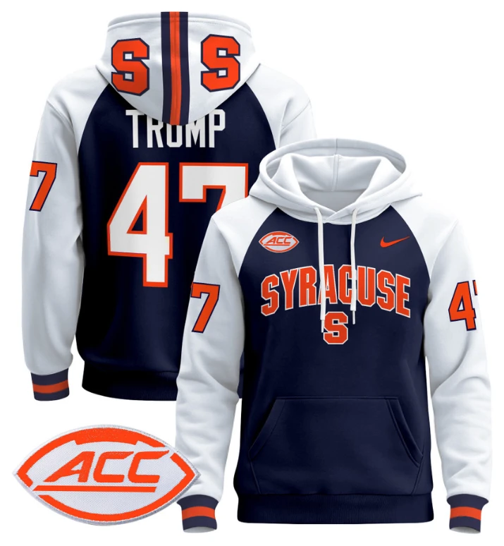 Men's Donald Trump Hoodie #47 Syracuse Orange 2024 Pullover V2 by Hoodie Pullover