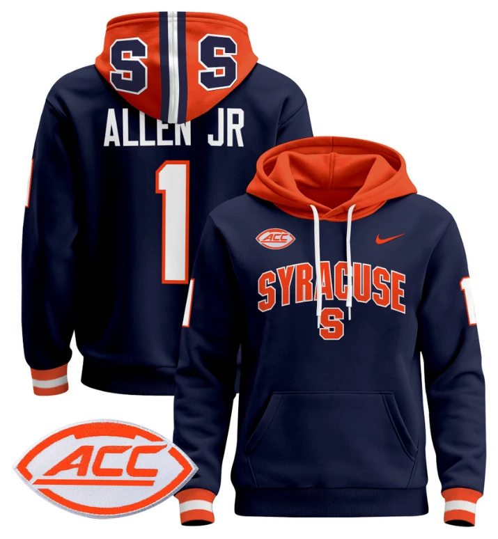Men's LeQuint Allen Hoodie #1 Syracuse Orange 2024 Pullover V2 by Hoodie Pullover