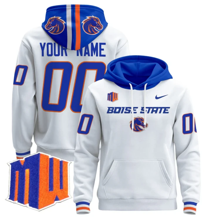 Custom Boise State Broncos Hoodie Name, Number Pullover V3 by Hoodie Pullover