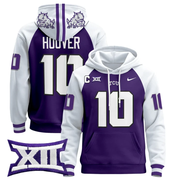 Josh Hoover Hoodie #10 TCU Horned Frogs 2024 Pullover by Hoodie Pullover