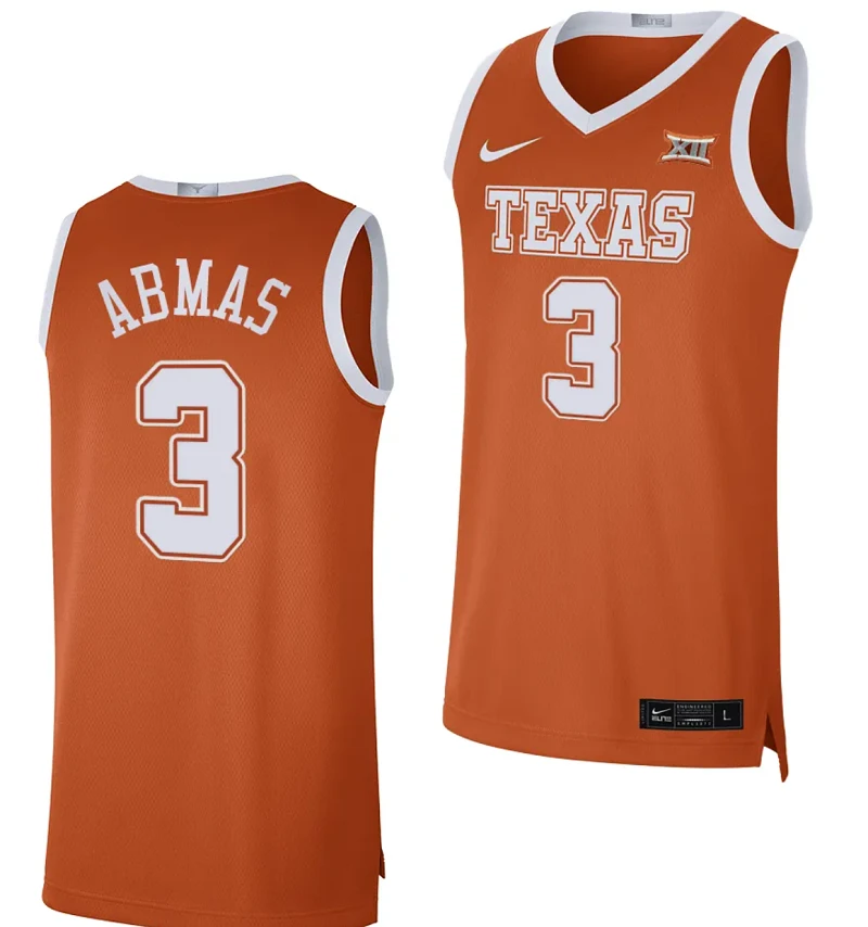 Max Abmas Jersey #3 Texas Longhorns NIL Limited College Basketball Orange by My store basketball