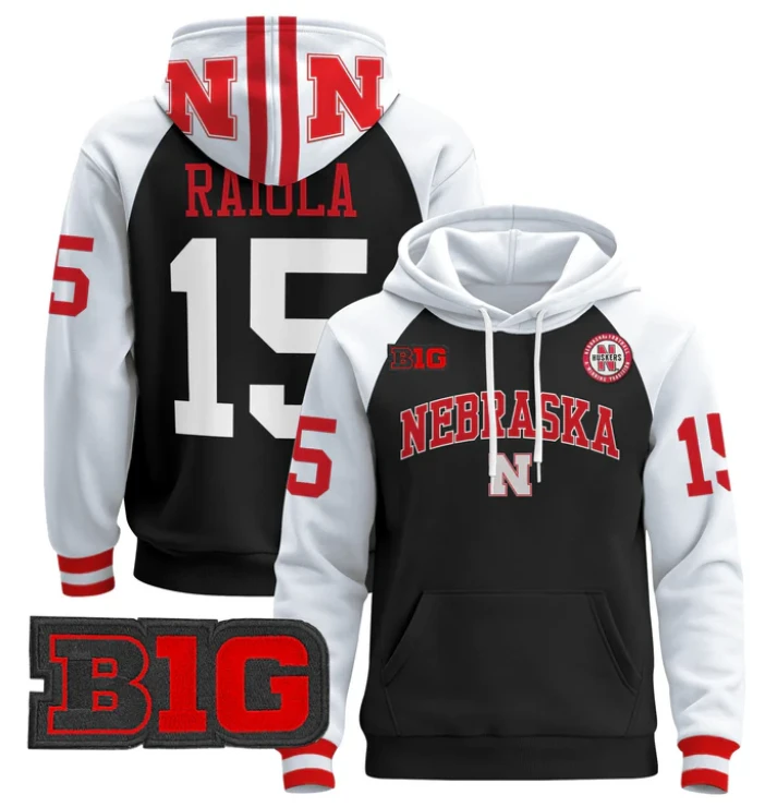 Men's Dylan Raiola Hoodie #15 Nebraska Cornhuskers 2024 Pullover by Hoodie Pullover