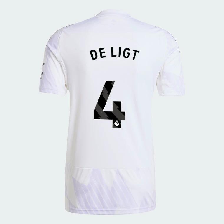 Manchester United 2025-26 Away DE LIGT 4 Match Jersey – White by Soccer Jersey