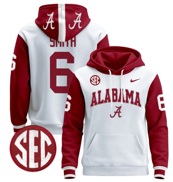 Men's DeVonta Smith Hoodie #6 Alabama Crimson Tide 2024 Pullover by Hoodie Pullover