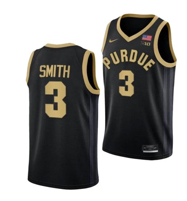 Men's #3 Braden Smith Jersey Purdue Boilermakers College Basketball Jerseys Black by My store basketball