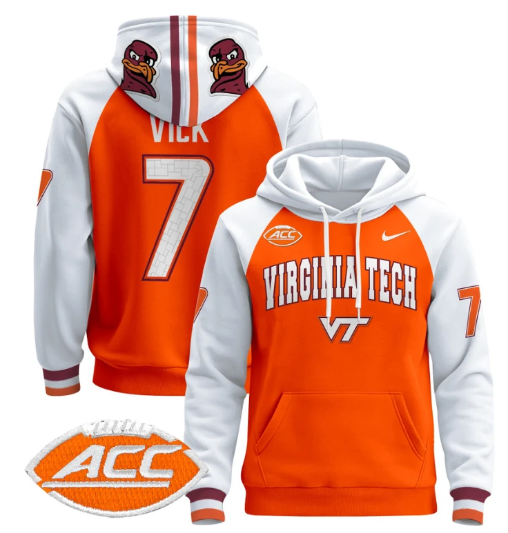 Michael Vick Hoodie #7 Virginia Tech Hokies Pullover by Hoodie Pullover