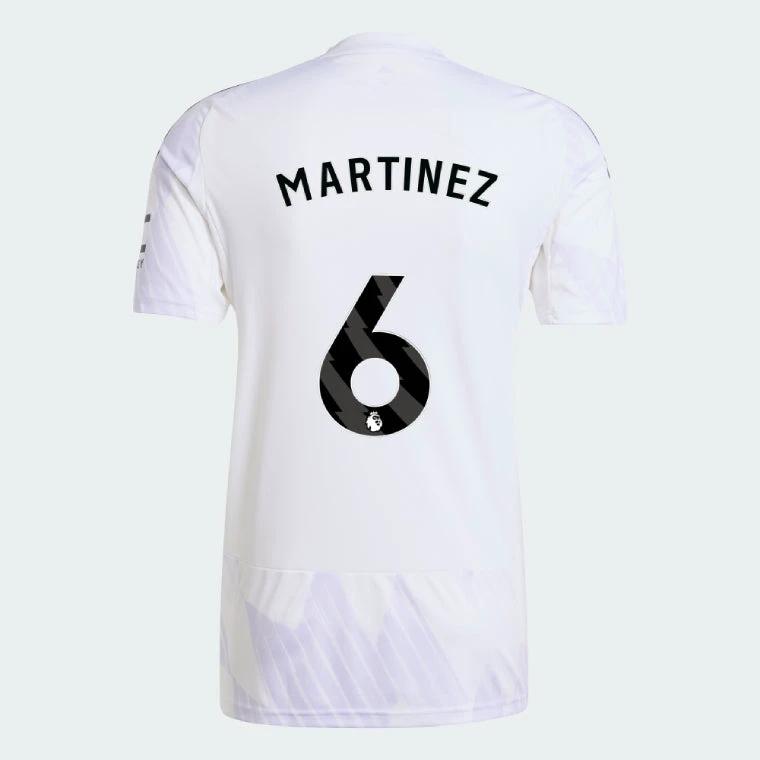 Manchester United 2025-26 Away MARTINEZ 6 Match Jersey – White by Soccer Jersey