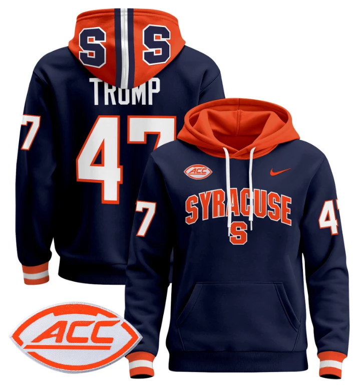 Men's Donald Trump Hoodie #47 Syracuse Orange 2024 Pullover V2 by Hoodie Pullover