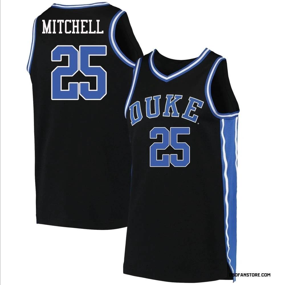 Mark Mitchell Jersey #25 Duke Blue Devils College Basketball Black by My store basketball