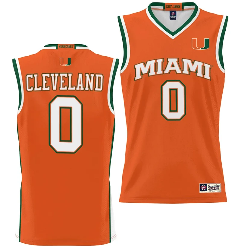 Matthew Cleveland Jersey #0 Miami Hurricanes NIL College Basketball Lightweight Orange by My store basketball