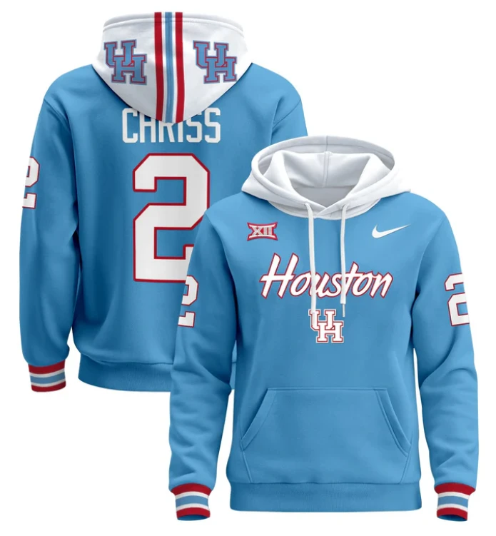 Zeon Chriss Hoodie #2 Houston Cougars 2024 Pullover Stitched by Hoodie Pullover