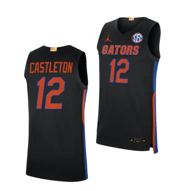 #12 Colin Castleton Jersey Florida Gators College Basketball Jerseys Black by My store basketball