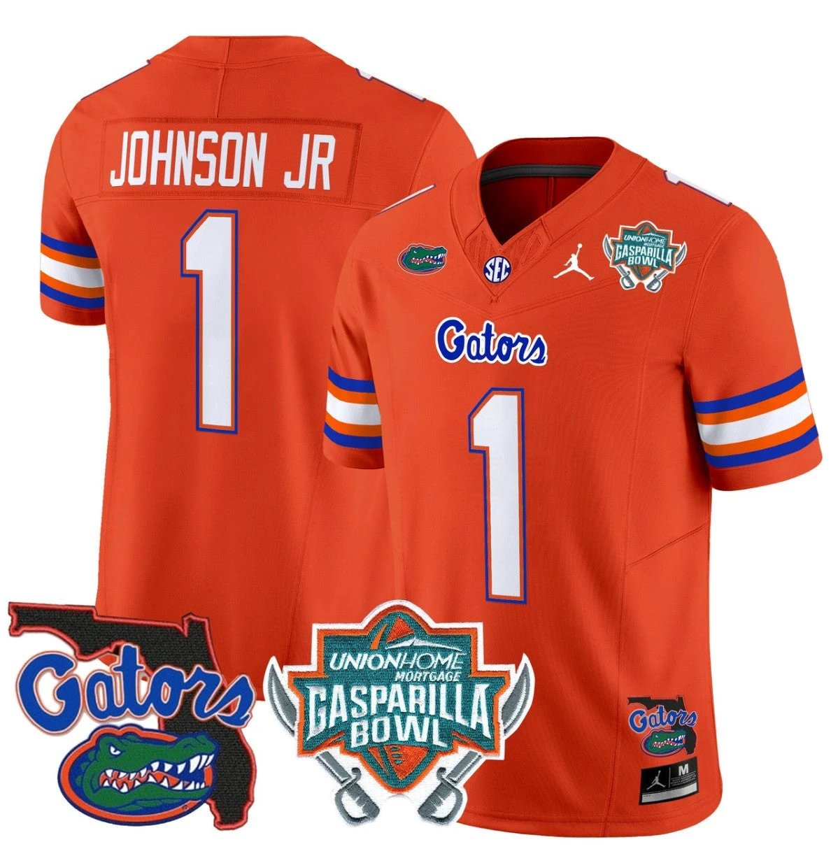 Montrell Johnson Jr Jersey #1 Florida Gators 2025 Gasparilla Bowl Patch Orange by My Store