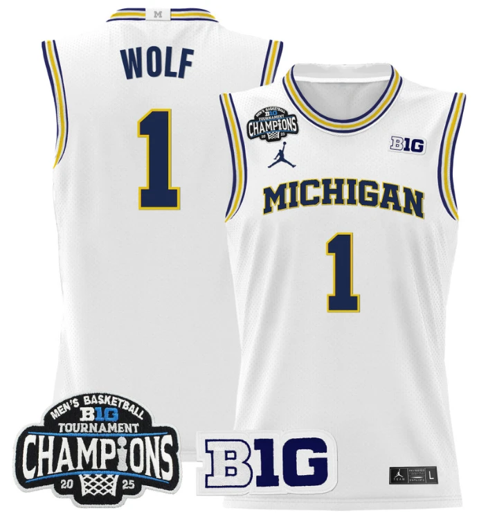 Men Jalen Rose Jersey #5 Michigan Wolverines 2025 Big Ten Champions Maize by My store basketball