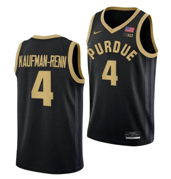 Men's #4 Trey Kaufman Renn Jersey Purdue Boilermakers College Basketball Jerseys Black by My store basketball