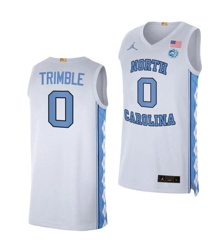 Men's #0 Seth Trimble Jersey North Carolina Tar Heels College Basketball Jerseys White by My store basketball